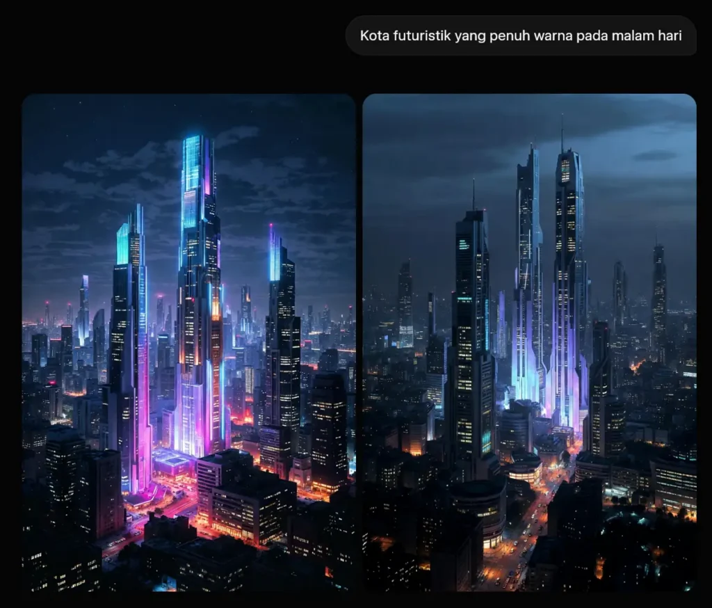 Contoh AI Generatif menghasilkan gambar dari sebuah prompt